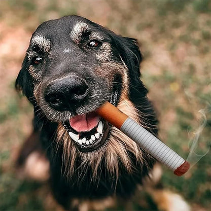 "Funny Plush Cigarette Dog Toy – Durable, Squeaky & Teeth-Cleaning Chew Toy for Playful Pups!"