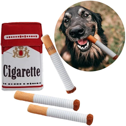 "Funny Plush Cigarette Dog Toy – Durable, Squeaky & Teeth-Cleaning Chew Toy for Playful Pups!"