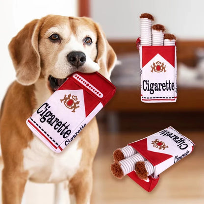 "Funny Plush Cigarette Dog Toy – Durable, Squeaky & Teeth-Cleaning Chew Toy for Playful Pups!"